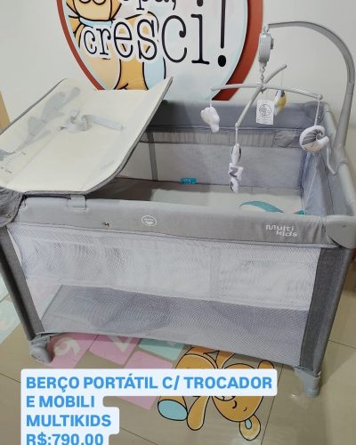 Berço Portátil c Trocador e Mobili Multikids