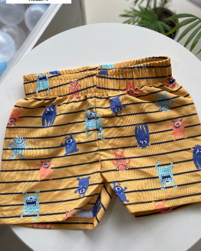 Bermuda Amarela Bichos Pool Kids Tamanho 1