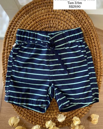 Bermuda Banho Teddy Boom Listras Tamanho 3-6 meses