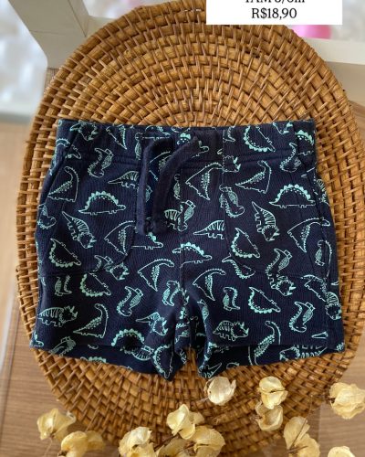 Bermuda Teddy Boom Dinossauros Tamanho 3-6 meses