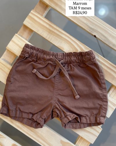 Bermuda sarja Marrom Tamanho 9 meses