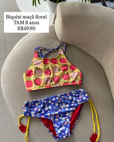 Biquíni Maçã Floral Tamanho 8