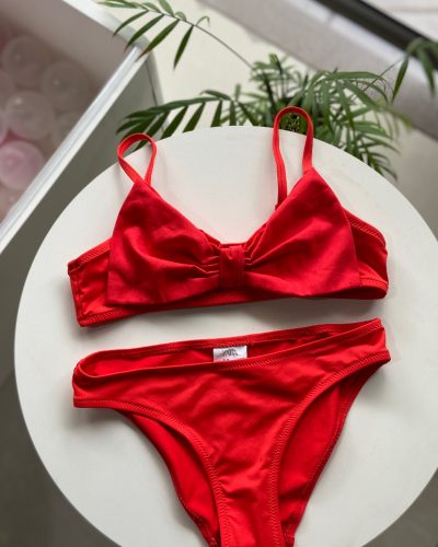 Biquíni Zara vermelho alaranjado Tamanho 8 9