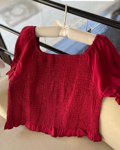 Blusa Ciganinha Bordo Tamanho 10