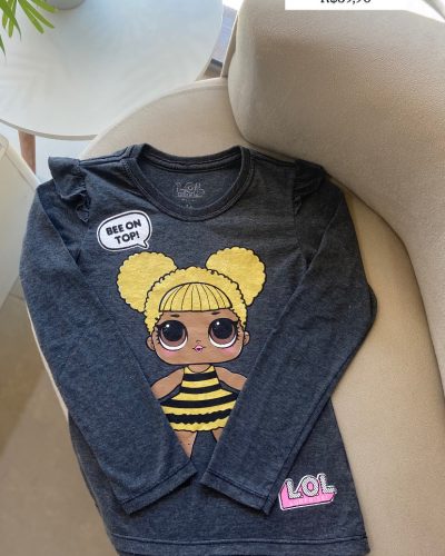 Blusa maga longa Lol tamanho 5 6 anos