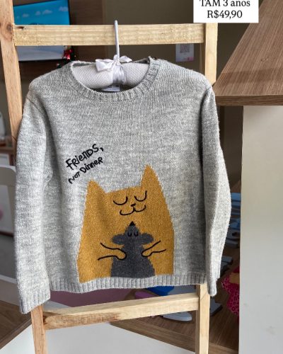 Blusão Cinza Zara Tamanho 3