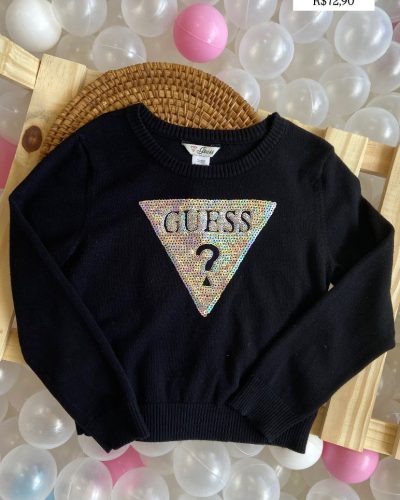 Blusão Preto Guess Tamanho 5 6