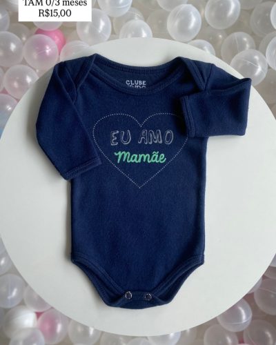 Body Azul Clube do Dino Tamanho 0 3 meses
