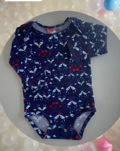 Body Azul Raposa Lilica Repilica Tamanho 3 6 meses