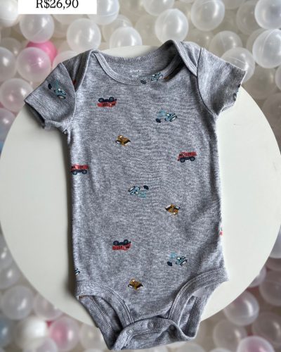 Body Cinza Carter's Tamanho 9 meses