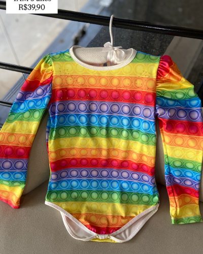 Body Colorido Yoyo Kids Tamanho 6