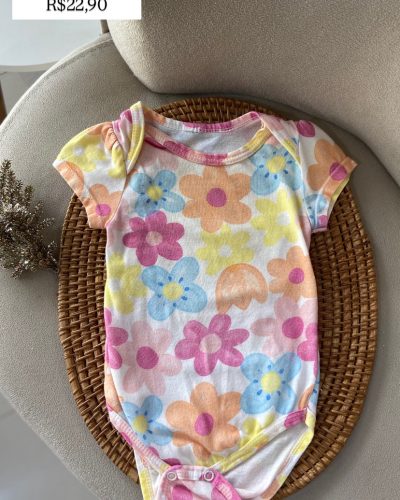 Body Flores Tamanho 3 6 meses