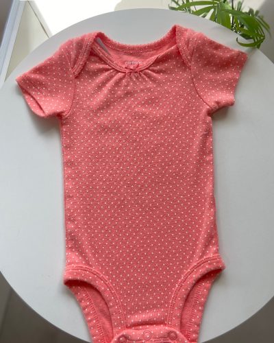 Body Salmão Bolinhas Carter's Tamanho 3 meses