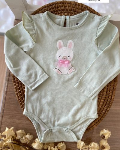 Body Teddy Boom Coelho Verde Tamanho 3-6 meses