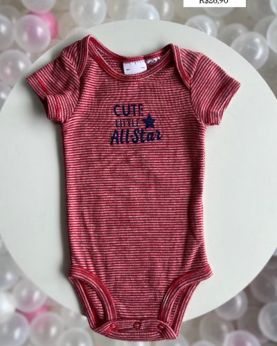 Body Vermelho Carter's Tamanho 3 meses
