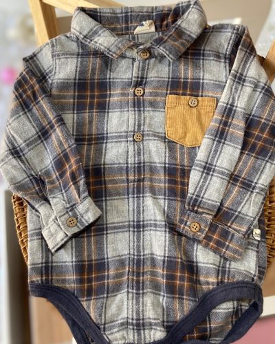 Body xadrez Teddy boom Tamanho 9 12 meses