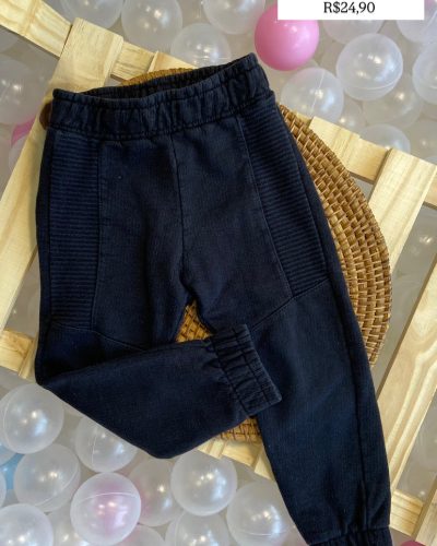 Calça Moletom Preta Play Groud Tamanho 2 3