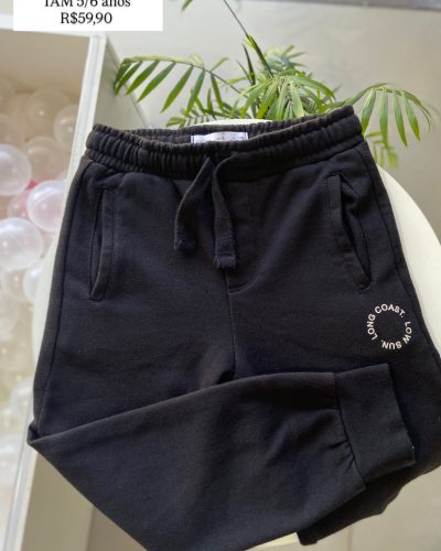 Calça Preta Moletom Zara Tamanho 5 6