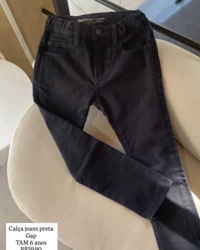 Calça jeans preta Gap Tamanho 6 anos