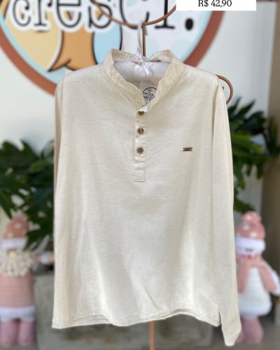 Camisa Bege Claro Jeito de Criança Tamanho 8