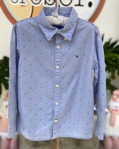 Camisa Botão Azul Tommy Hilfiger Tamanho 6