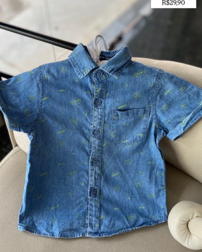 Camisa Jeans Plural Kids Tamanho 2 3