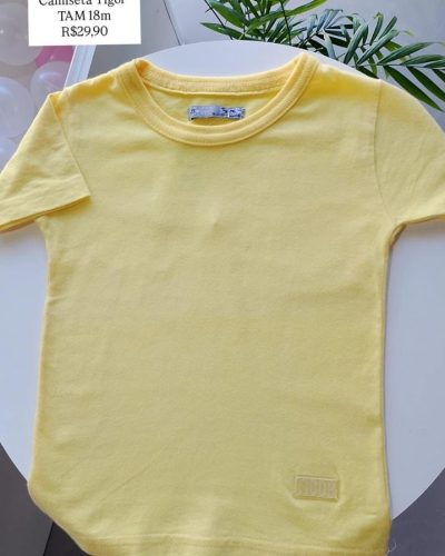 Camiseta Amarela Tigor Tamanho 18 meses