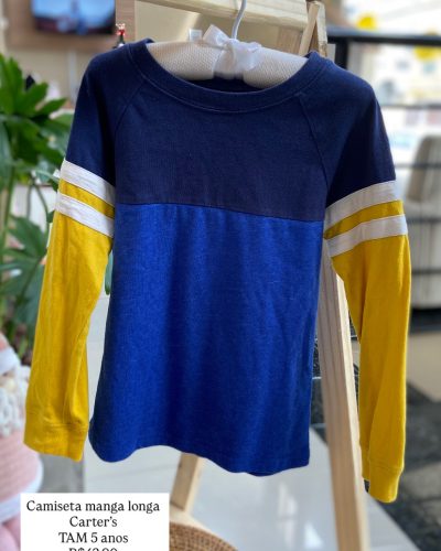 Camiseta Carter's manga longa Tamanho 5