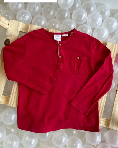Camiseta Zara Vermelha Tamanho 4 5