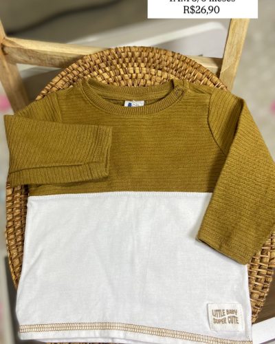 Camiseta manga longa Teddy boom Tamanho 3 6 meses