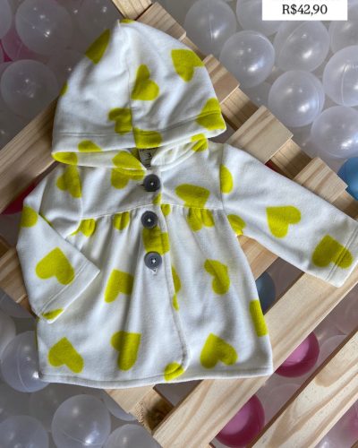 Casaco Fleece Corações Carter's Tamanho 3 meses
