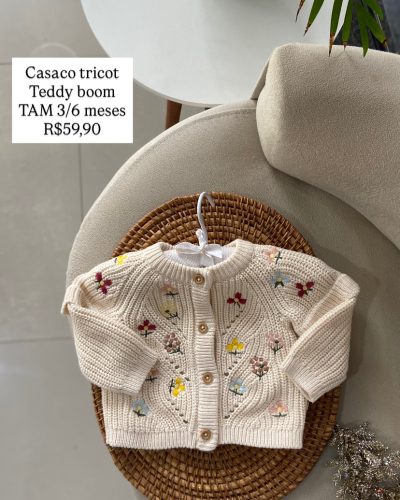 Casaco Tricot Teddy Boom Tamanho 3 6 meses