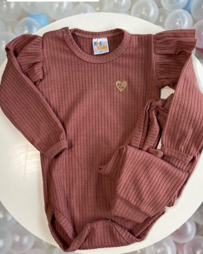 Conjunto Body + Calça Malha Ame Kids Tamanho 3 6 meses