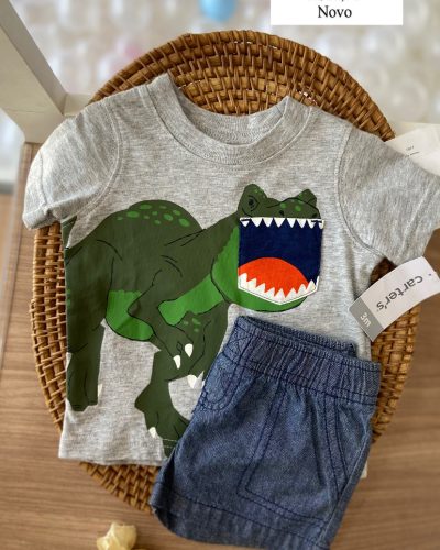 Conjunto Carter's Dinossauro Tamanho 3 meses Novo