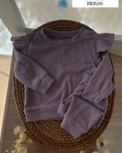 Conjunto Chick Pea calça + blusa Tamanho 0-3 meses