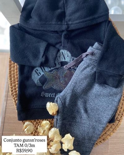 Conjunto Gunsn'roses Tamanho 0 3 meses