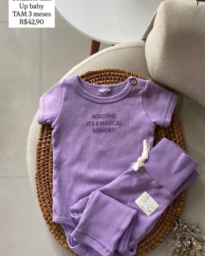 Conjunto Lilás Up Baby Tamanho 3 meses