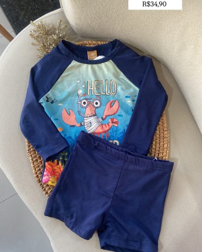 Conjunto de Praia Up Baby Tamanho 6 12 meses