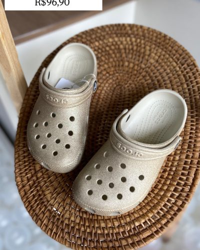 Crocs Dourado com Brilho Tamanho C13