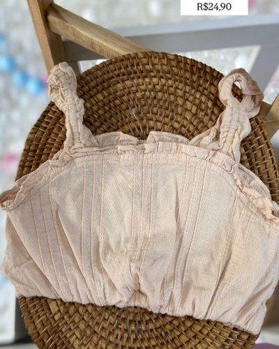 Cropped bege Hering Tamanho 6 anos