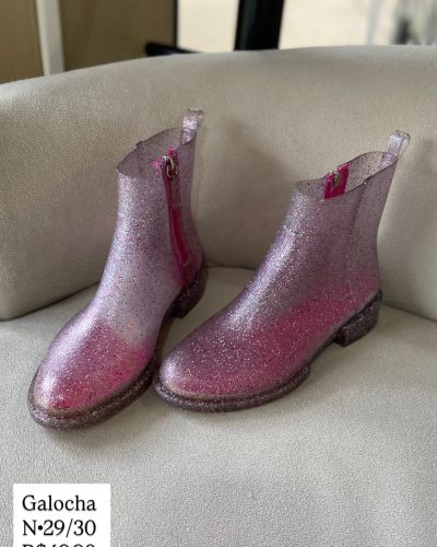 Galocha Rosa Brilhos Tamanho 29 30