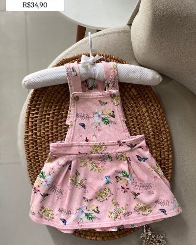 Jardineira Florida Lilica Repilica Tamanho 6 9 meses