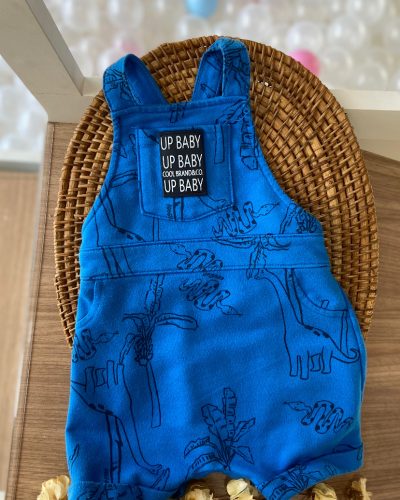 Jardineira Malha Up Baby Dinossauros Tamanho 3-6 meses