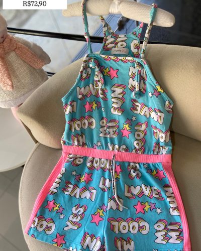 Macacão Azul e Rosa Momi Tamanho 10