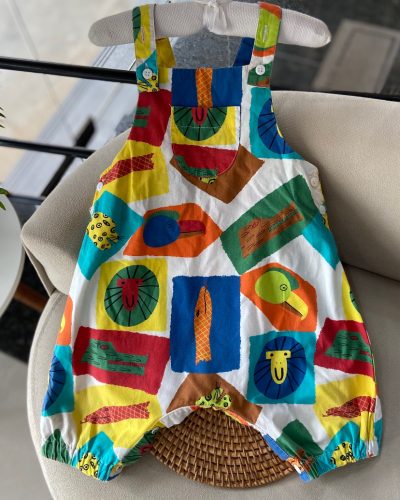 Macacão Colorido Bento Tamanho 6 12 meses