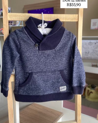 Moletom Azul Oshkosh Tamanho 12 meses