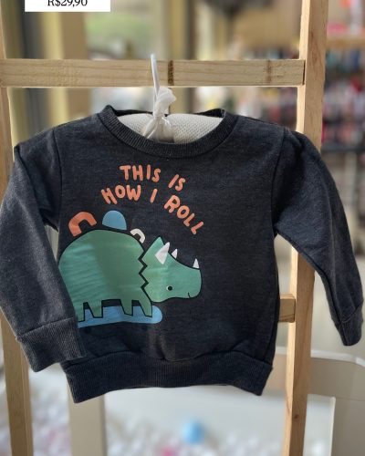 Moletom Cinza Yoyo Baby Tamanho 3 6 meses