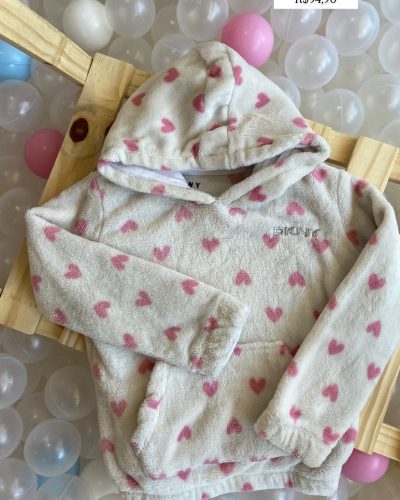 Moletom Plush Corações DKNY Tamanho 4