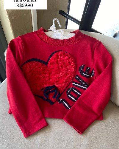 Moletom Vermelho Anime Tamanho 6