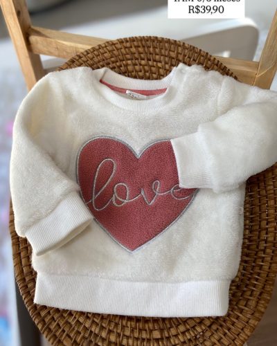 Moletom plush Teddy boom Tamanho 0 3 meses